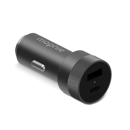 32W Dual Port USB-C + USB-A Car Adapter