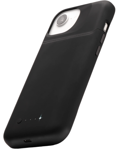 Black phone case with battery pack
