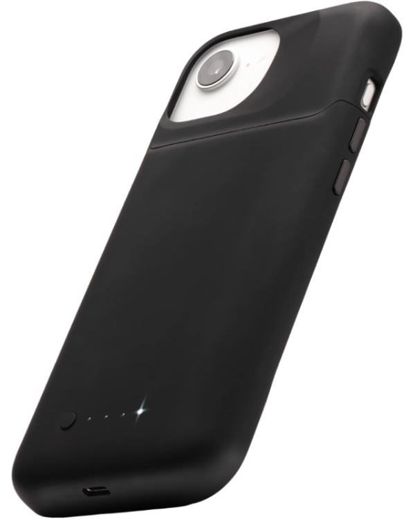 Black phone case with battery pack